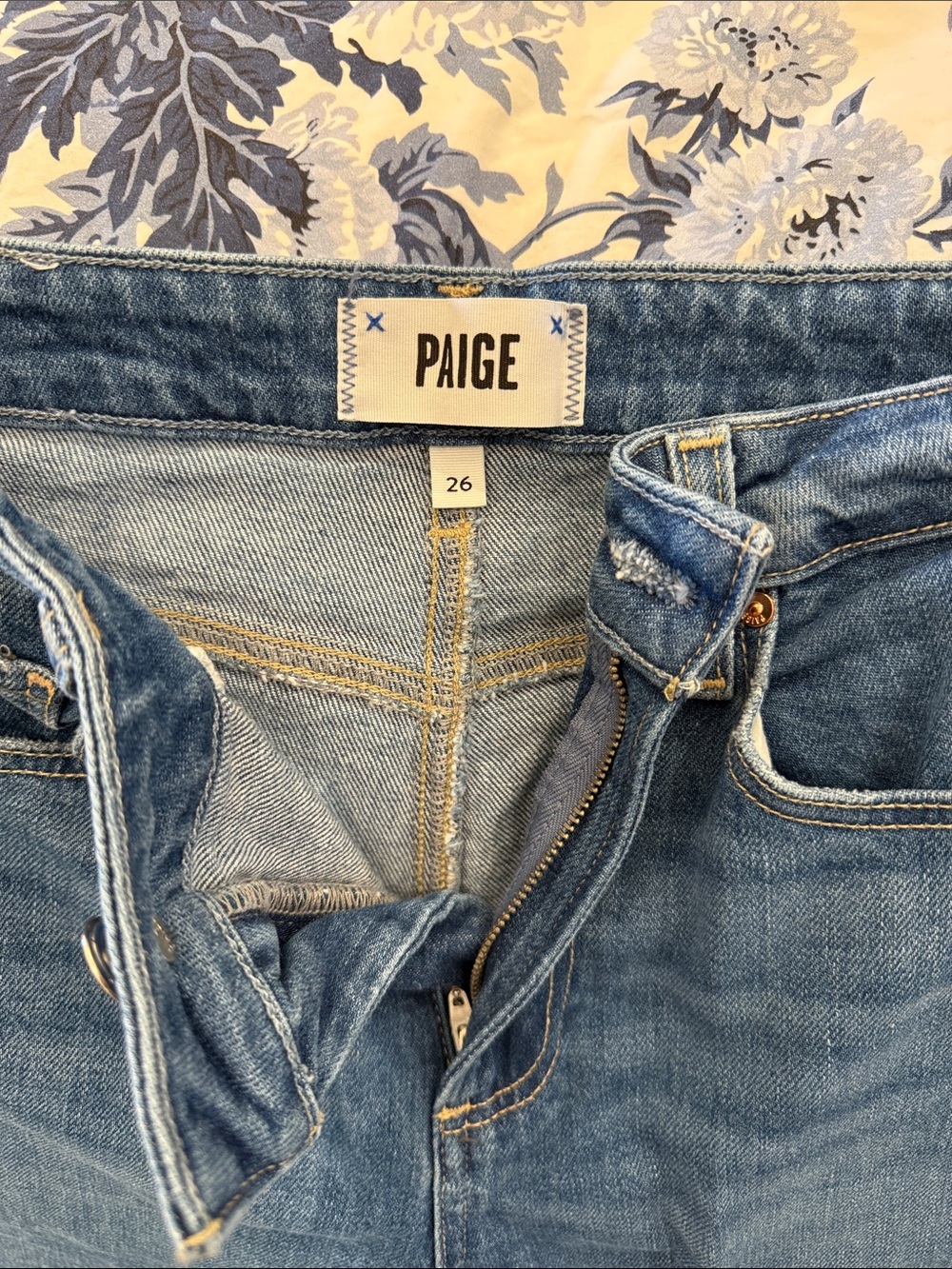 PAIGE HARPER Classic Blue High-Rise Wide Leg Jeans - Picture 3 of 4
